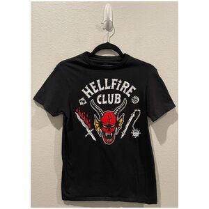 STRANGER THINGS Hellfire Club Black Short Tee Shirt